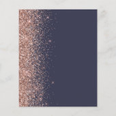 Budget donkerblauw Roos Gold Glitter Wedding Invit (Achterkant)