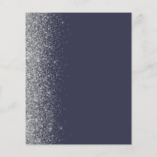 Budget Donkerblauw Zilver Glitter Edge Bruiloft Me (Achterkant)