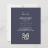 Budget Donkerblauw Zilver Glitter QR Code Trouwen (Achterkant)