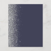 Budget donkerblauw zilveren glitterspare the date (Achterkant)