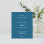 Budget Donkerblauwe Calligrafie Bruiloft (Staand voorkant)