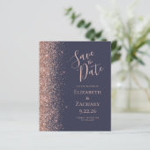 Budget donkerblauwe roze gouden glitters Bewaar de (Staand voorkant)