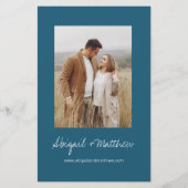 Budget donkerder Blauwgroen Eenvoudige uitnodiging (Achterkant)