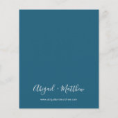 Budget donkerder Blauwgroen Eenvoudige Weddenschap Flyer (Achterkant)