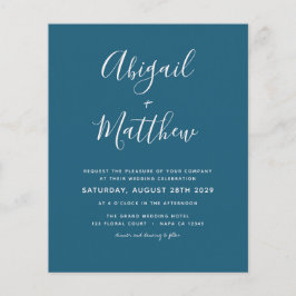 Budget donkerder Blauwgroen Eenvoudige Weddenschap Flyer