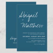 Budget donkerder Blauwgroen minimalistische wedden (Voorkant / Achterkant)