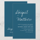 Budget donkerder Blauwgroen minimalistische wedden (Voorkant / Achterkant)