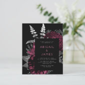 Budget Donkere Bloemen Bourgogne Zilver QR Code Hu (Staand voorkant)