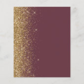 Budget donkere Bourgogne Gold Glitter Wedding Invi (Achterkant)