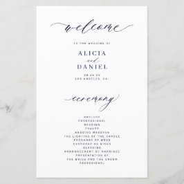 Budget donkere marine en wit elegant huwelijksprog