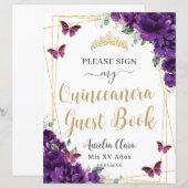 Budget Donkere Paarse Quince 15 Verjaardag Gastboe (Voorkant / Achterkant)