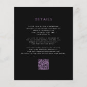 Budget Donkere Sfeervolle Paarse Bloemige QR Code  (Achterkant)