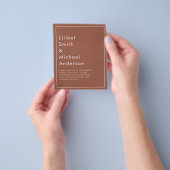 BUDGET Donkere Terracotta Monochroom Trouwen Flyer (Hand)