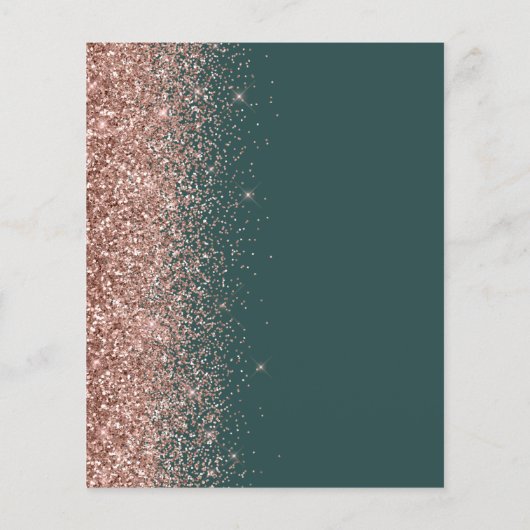 Budget Donkergroen Roos Gouden Glitter Bruiloft Me (Achterkant)