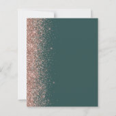 Budget donkergroene roze gouden Save the Date (Achterkant)