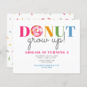 Budget Donut Groeit Cute Birthday sprinkles party (Voorkant / Achterkant)
