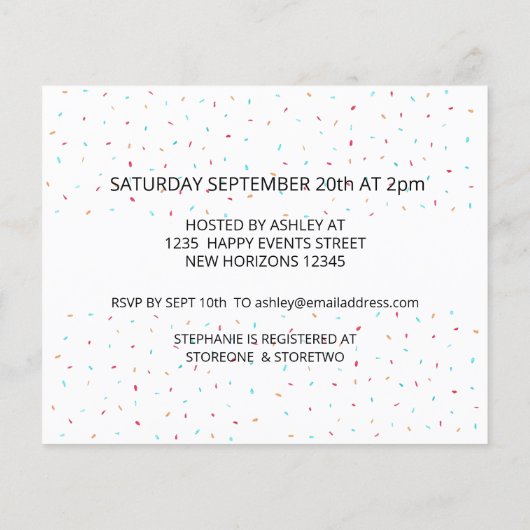 Budget Donuts Baby shower Invitation (Achterkant)