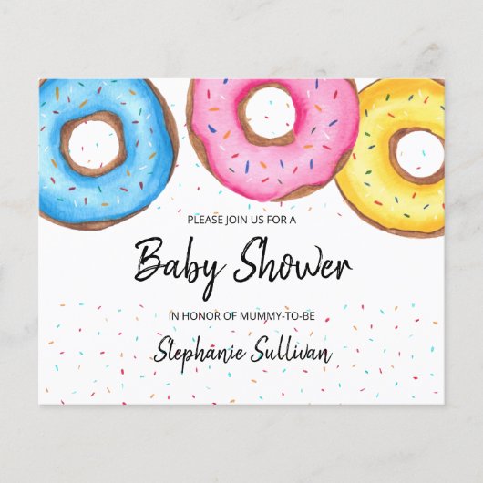 Budget Donuts Baby shower Invitation (Voorkant)