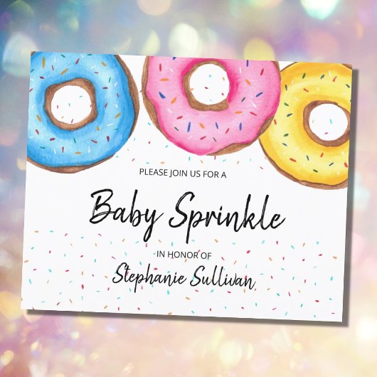 Budget Donuts Baby Sprinkle Uitnodiging