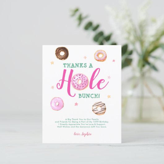 BUDGET Donuts Bedankt a Hole Bunch Foto Dank u (Staand voorkant)