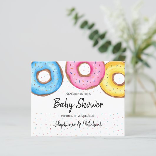 Budget Donuts Couples Baby shower Invitation (Staand voorkant)