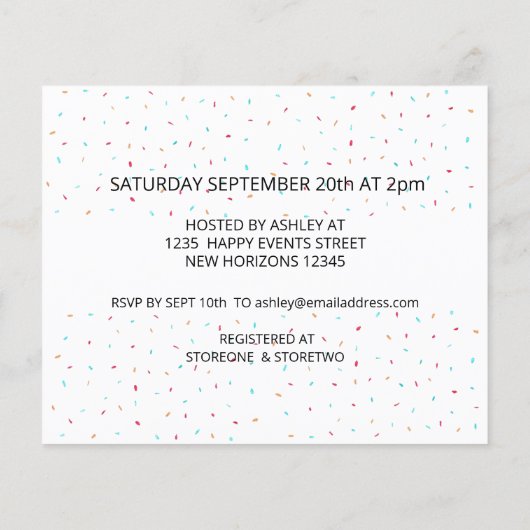 Budget Donuts Couples Baby shower Invitation (Achterkant)