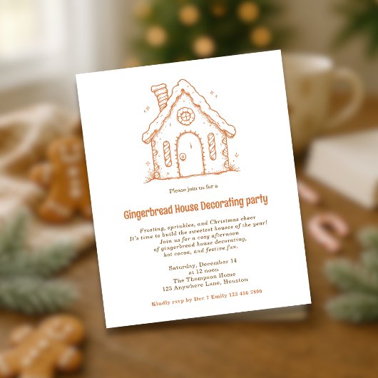 Budget Doodle Gingerbread House Decorating invite