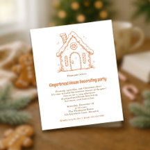 Budget Doodle Kerststol Huis Decoratie uitnodiging