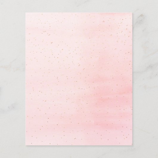 Budget doop blozend roze gouden meisje uitnodiging (Achterkant)