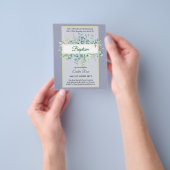 Budget DOOP CEREMONIE Doop Groene Bladeren Uitnodi Flyer (Hand)