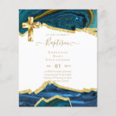 BUDGET DOOP CHRISTENING UITNODIGING AGATE GOUD (Voorkant)