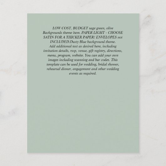 Budget DOOP DOOPSERVICE Groene Bladeren Uitnodigin Flyer (Achterkant)