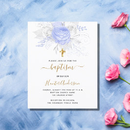 Budget Doop lichtblauwe bloemen jongen wit