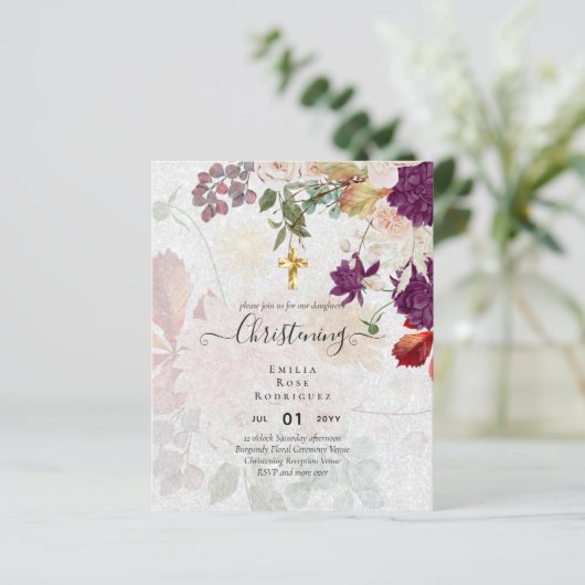 BUDGET DOOP Uitnodiging Doop Baptême Dopen (Staand voorkant)