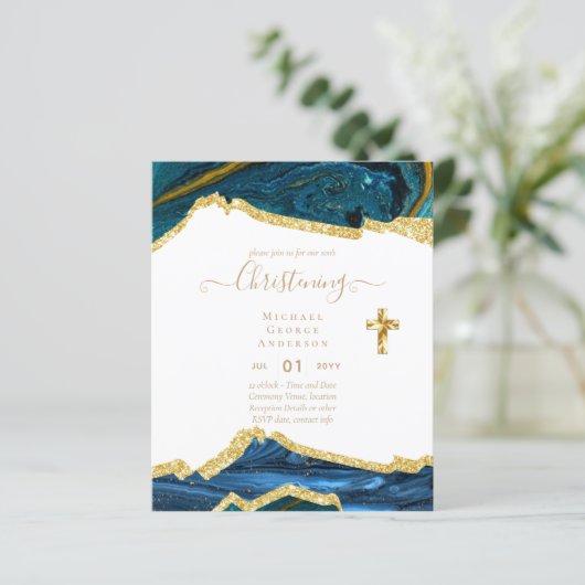 BUDGET DOOP Uitnodiging Doopfeest Bautizo Doopsel (Staand voorkant)