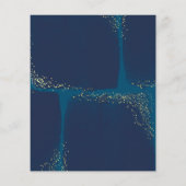 Budget Doop Uitnodigingen Blauw en Goud Kruis (Achterkant)