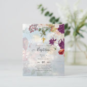 BUDGET DOOPPLECHTIGING Herfst Bloem Doop Uitnodigi (Staand voorkant)