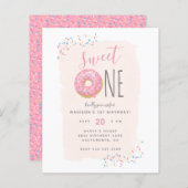 Budget Doughnut Sprinkle Blush Sweet 1st Birthday (Voorkant / Achterkant)