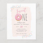 Budget Doughnut Sprinkle Blush Sweet 1st Birthday (Voorkant)
