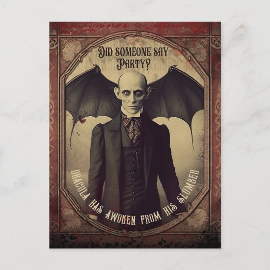 Budget  Dracula Halloween Invitation Briefkaart (Voorkant)