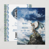 Budget Dragon Wedding Save the Date Briefkaart (Voorkant / Achterkant)