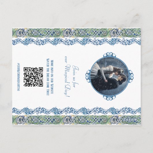 Budget Dragon Wedding Save the Date Briefkaart (Achterkant)