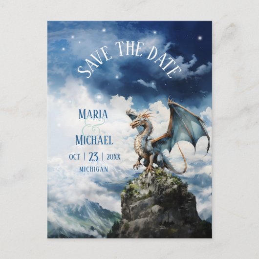 Budget Dragon Wedding Save the Date Briefkaart (Voorkant)