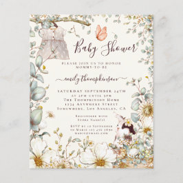 Budget  Dress Girl Baby shower Cream Invite