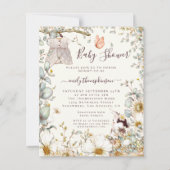 Budget Dress Girl Baby shower Cream Invite (Voorkant)