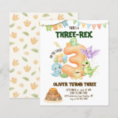 BUDGET Drie-Rex Dinosaur Cute Dino 3e Verjaardag (Voorkant / Achterkant)