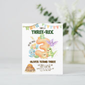 BUDGET Drie-Rex Dinosaur Cute Dino 3e Verjaardag (Staand voorkant)