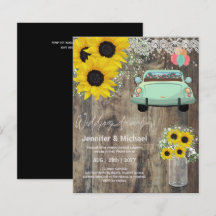 Budget Drive-By Huwelijksuitnodigingen -Cartoon Ko