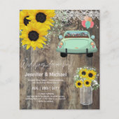 Budget Drive-By Huwelijksuitnodigingen -Cartoon Ko (Voorkant)