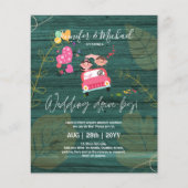 Budget Drive-By Trouwuitnodigingen -Cartoon Koppel (Voorkant)